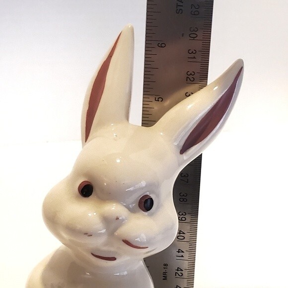 Vintage Hull Pottery Rabbit Cotton Ball Dispenser Circa 1940s Easter Bunny - Picture 8 of 10